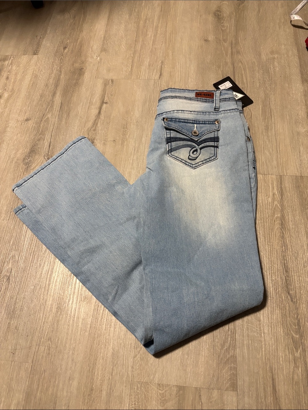 Be Girl Light Blue Bootcut Jeans with Decorative Back Pocket - Women